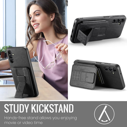 Samsung Galaxy A15 5G Card Holder Back Phone Case - Oil Wax Cow Leather