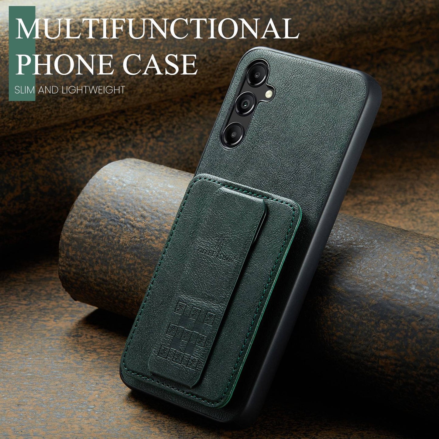 Samsung Galaxy A15 5G Card Holder Back Phone Case - Oil Wax Cow Leather