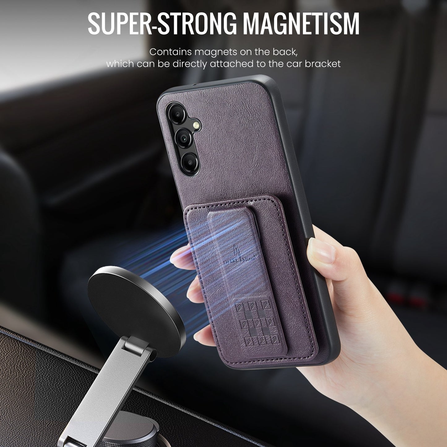 Samsung Galaxy A15 5G Card Holder Back Phone Case - Oil Wax Cow Leather