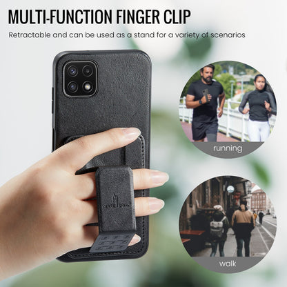 Samsung Galaxy A22 5G Card Holder Back Phone Case - Oil Wax Cow Leather