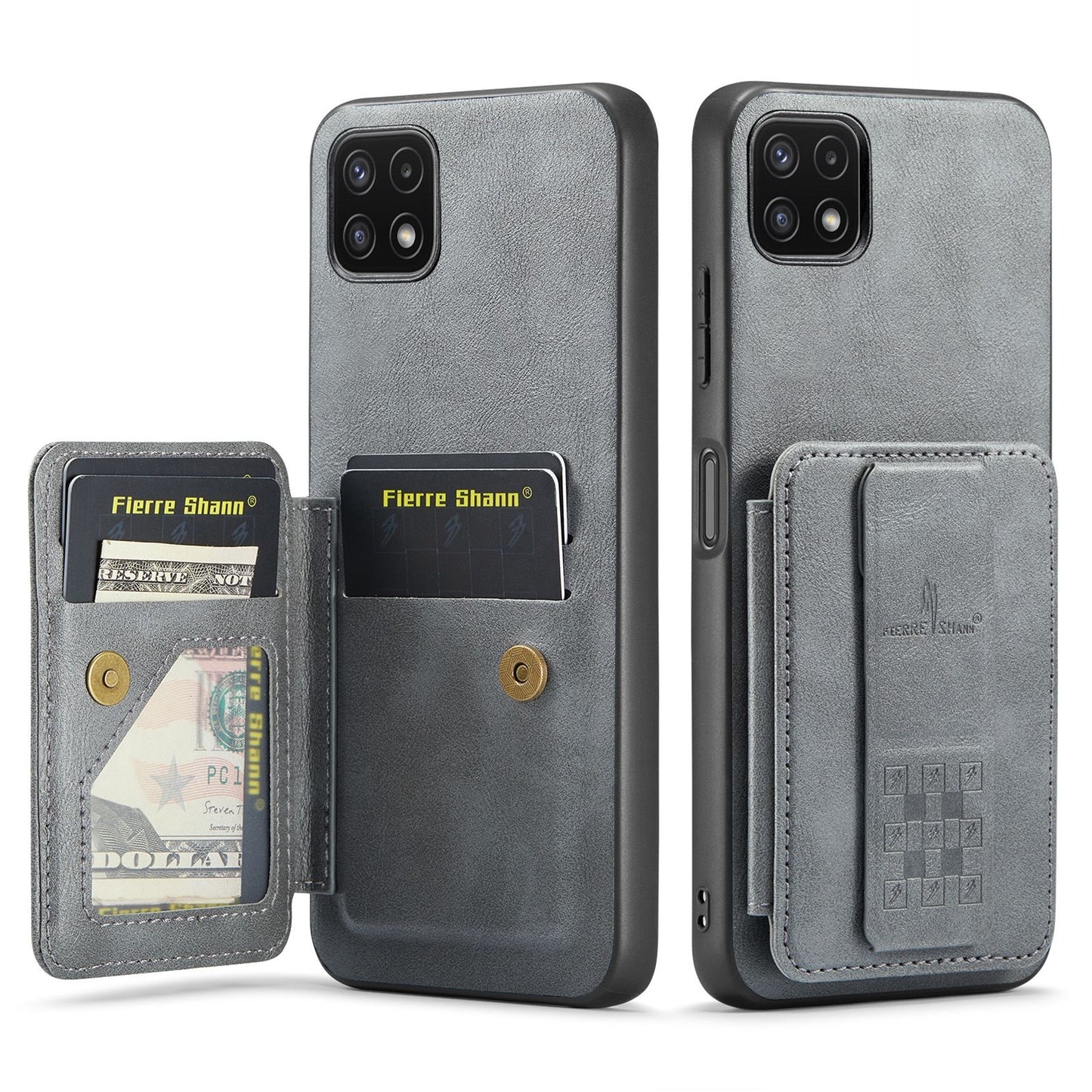 Samsung Galaxy A22 5G Card Holder Back Phone Case - Oil Wax Cow Leather