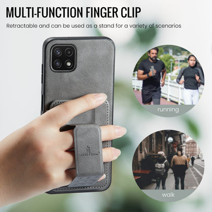 Samsung Galaxy A22 5G Card Holder Back Phone Case - Oil Wax Cow Leather