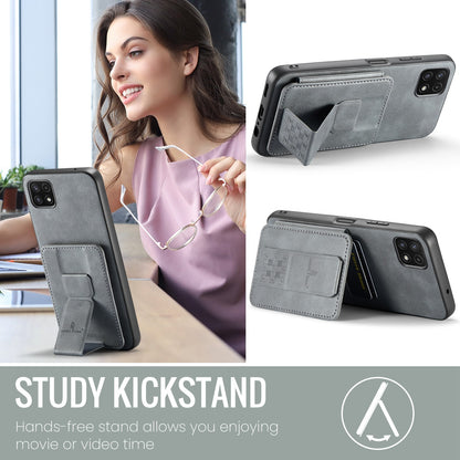 Samsung Galaxy A22 5G Card Holder Back Phone Case - Oil Wax Cow Leather