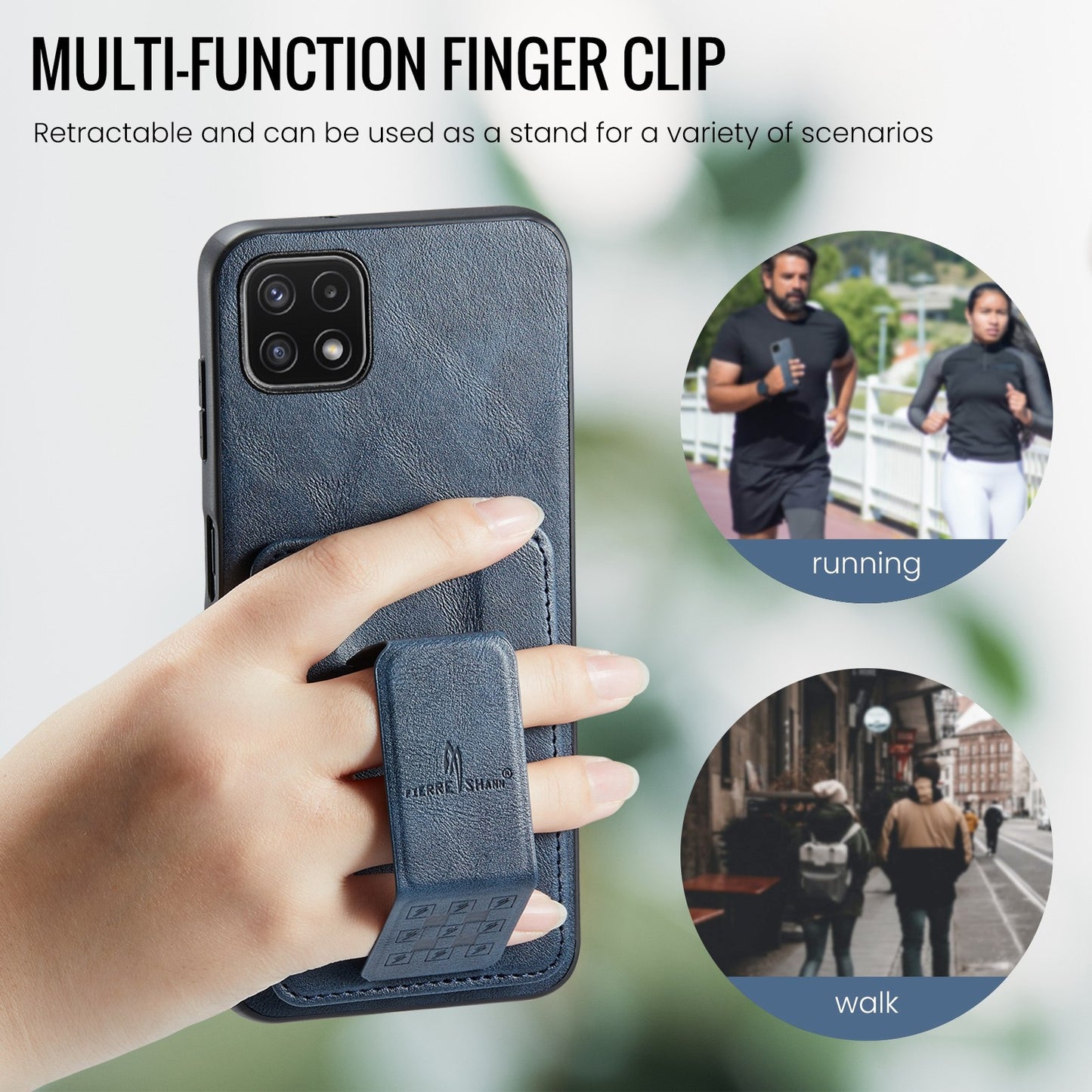 Samsung Galaxy A22 5G Card Holder Back Phone Case - Oil Wax Cow Leather