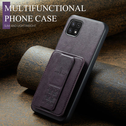 Samsung Galaxy A22 5G Card Holder Back Phone Case - Oil Wax Cow Leather