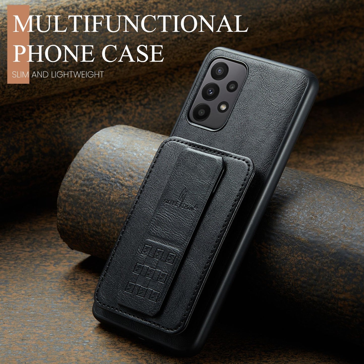 Samsung Galaxy A23 5G Card Holder Back Phone Case - Oil Wax Cow Leather