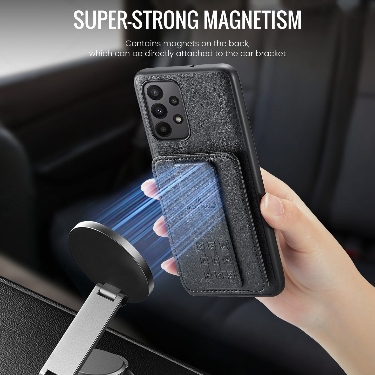 Samsung Galaxy A23 5G Card Holder Back Phone Case - Oil Wax Cow Leather