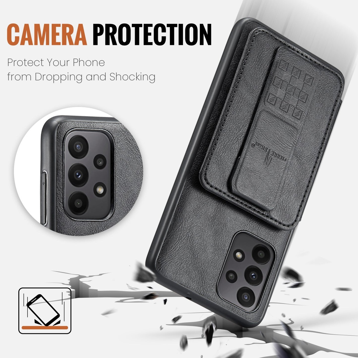 Samsung Galaxy A23 5G Card Holder Back Phone Case - Oil Wax Cow Leather