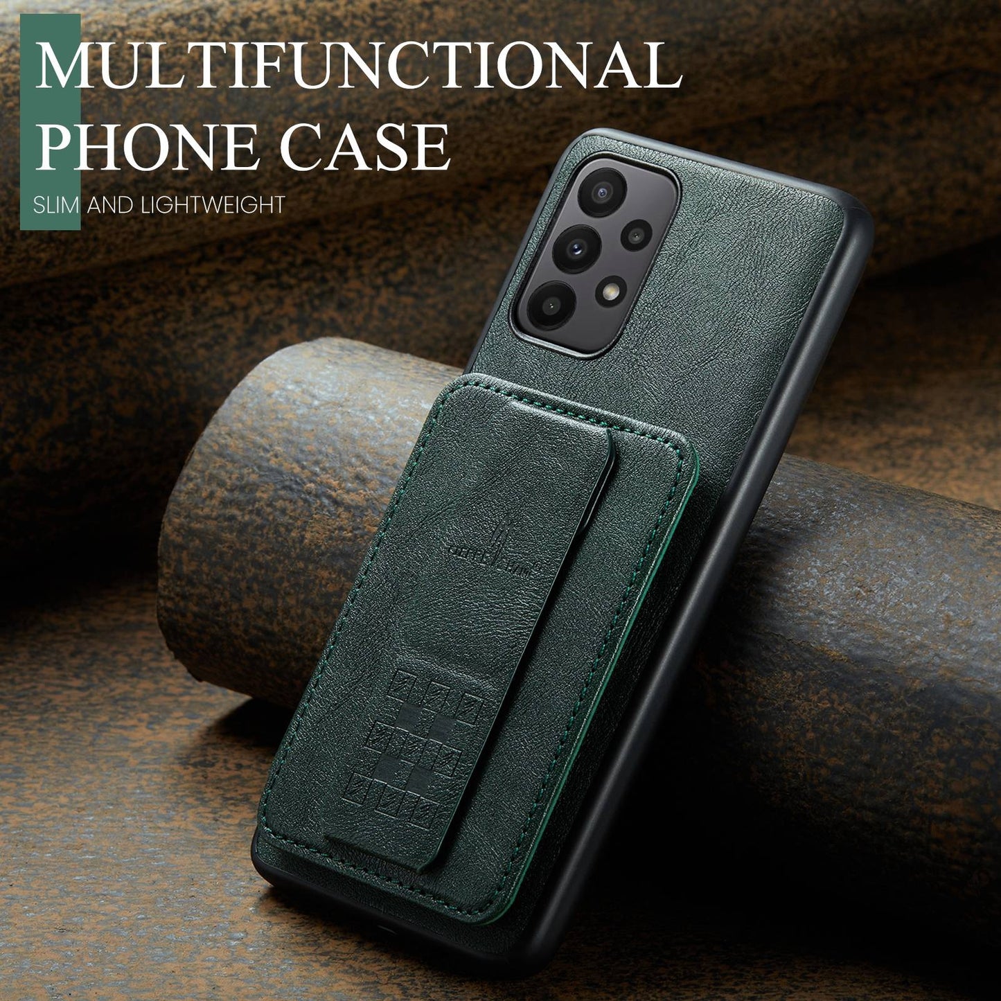 Samsung Galaxy A23 5G Card Holder Back Phone Case - Oil Wax Cow Leather