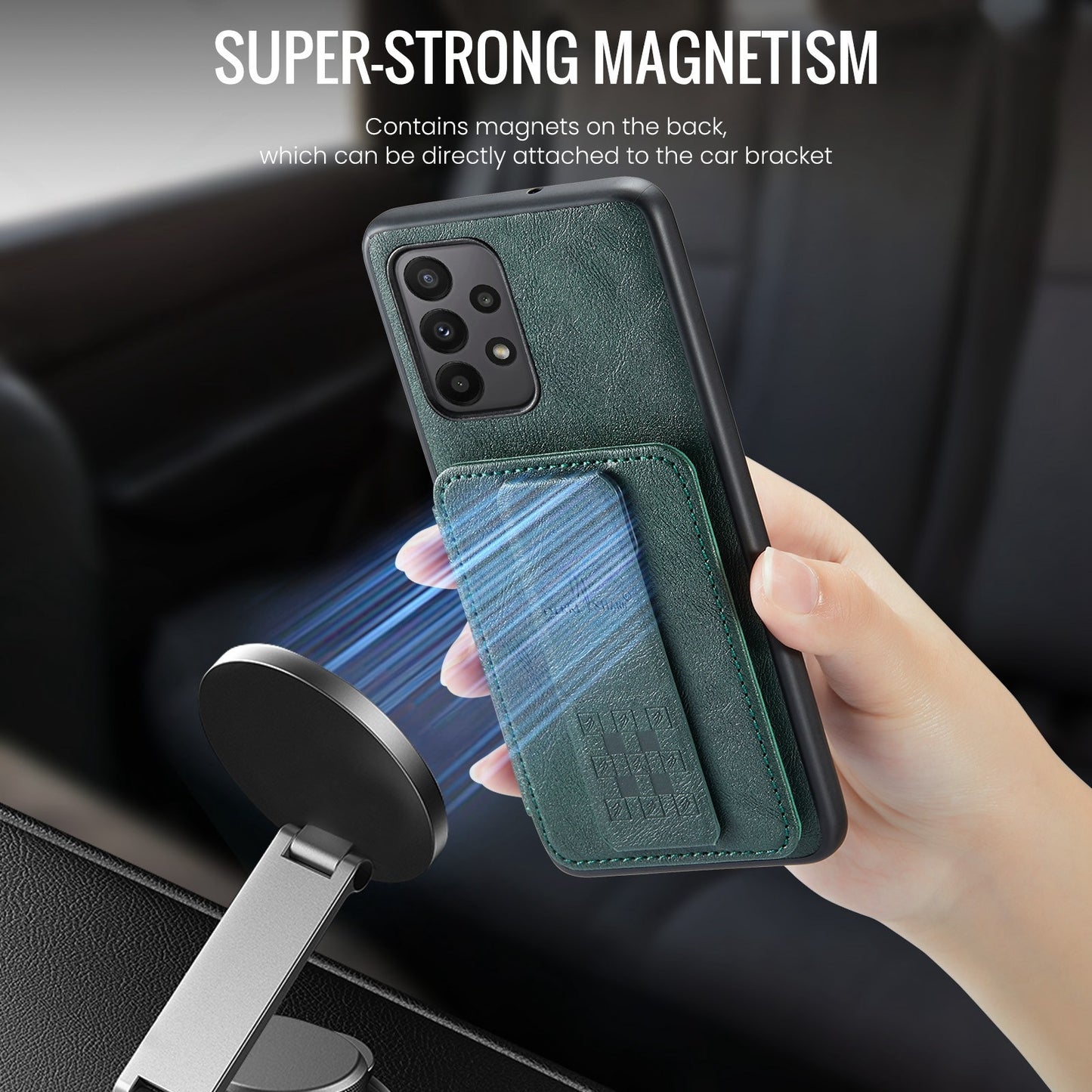 Samsung Galaxy A23 5G Card Holder Back Phone Case - Oil Wax Cow Leather