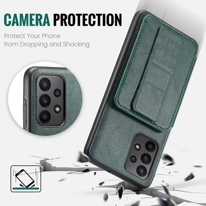 Samsung Galaxy A23 5G Card Holder Back Phone Case - Oil Wax Cow Leather