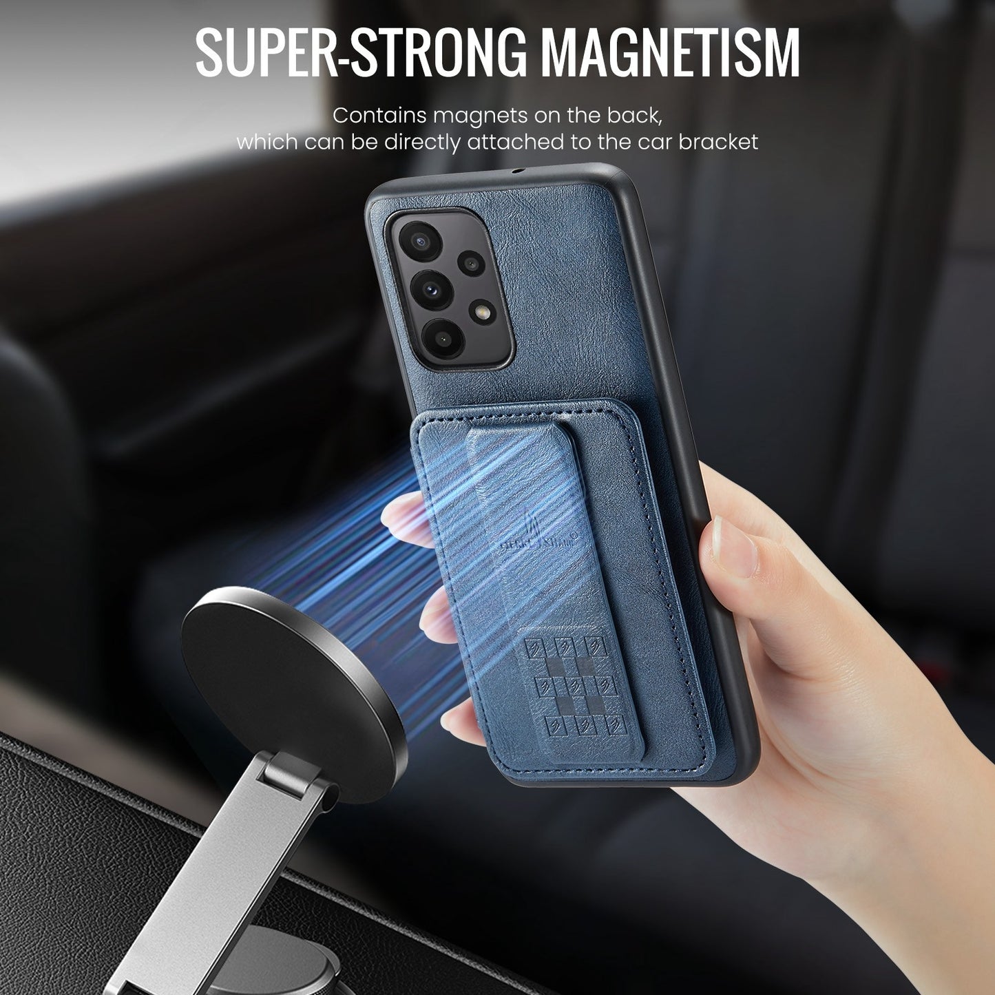 Samsung Galaxy A23 5G Card Holder Back Phone Case - Oil Wax Cow Leather