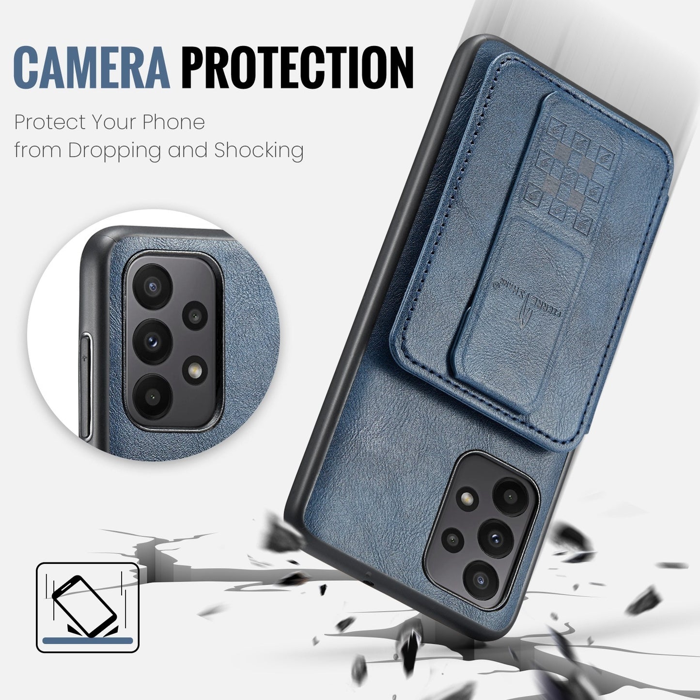 Samsung Galaxy A23 5G Card Holder Back Phone Case - Oil Wax Cow Leather