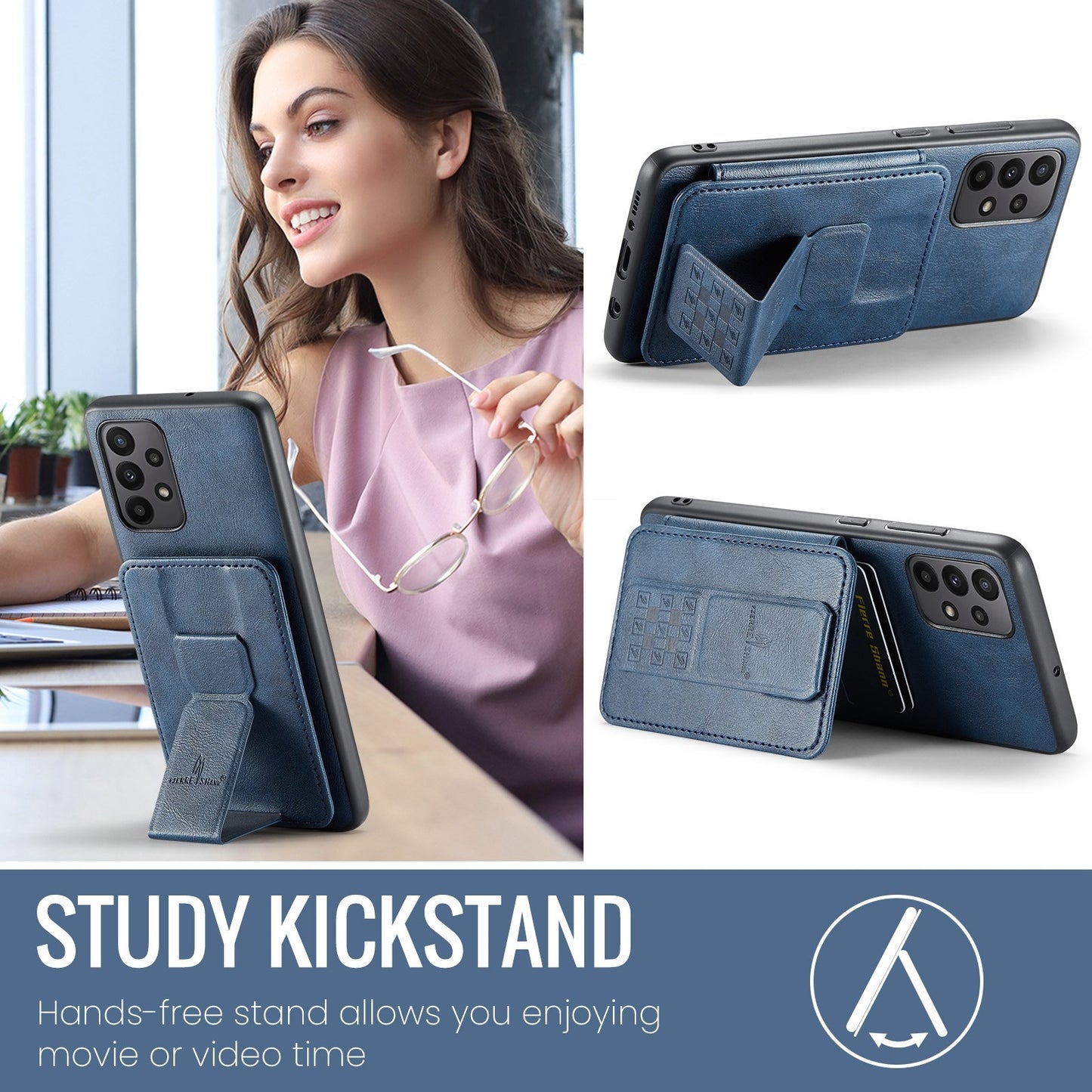 Samsung Galaxy A23 5G Card Holder Back Phone Case - Oil Wax Cow Leather