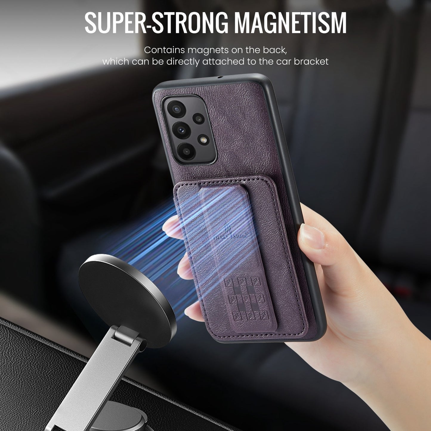 Samsung Galaxy A23 5G Card Holder Back Phone Case - Oil Wax Cow Leather