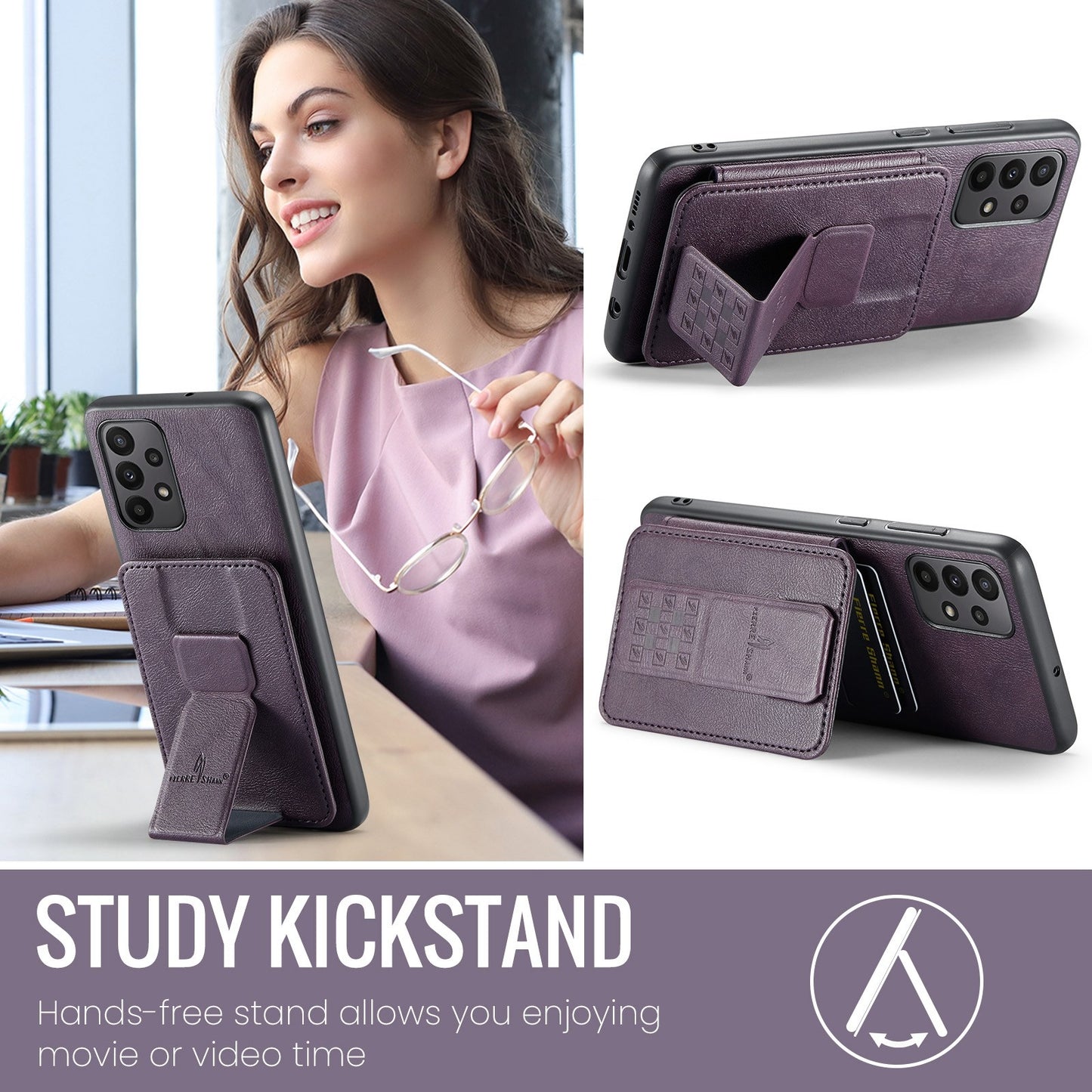 Samsung Galaxy A23 5G Card Holder Back Phone Case - Oil Wax Cow Leather