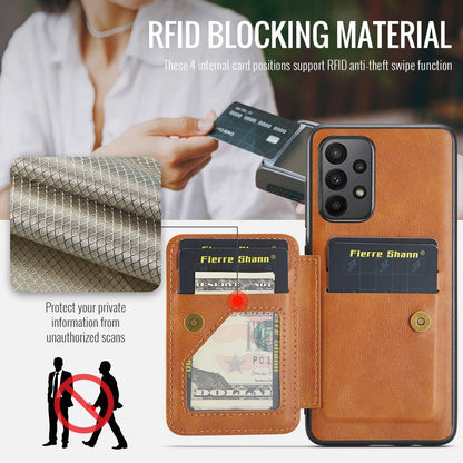 Samsung Galaxy A23 5G Card Holder Back Phone Case - Oil Wax Cow Leather