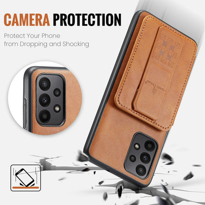 Samsung Galaxy A23 5G Card Holder Back Phone Case - Oil Wax Cow Leather