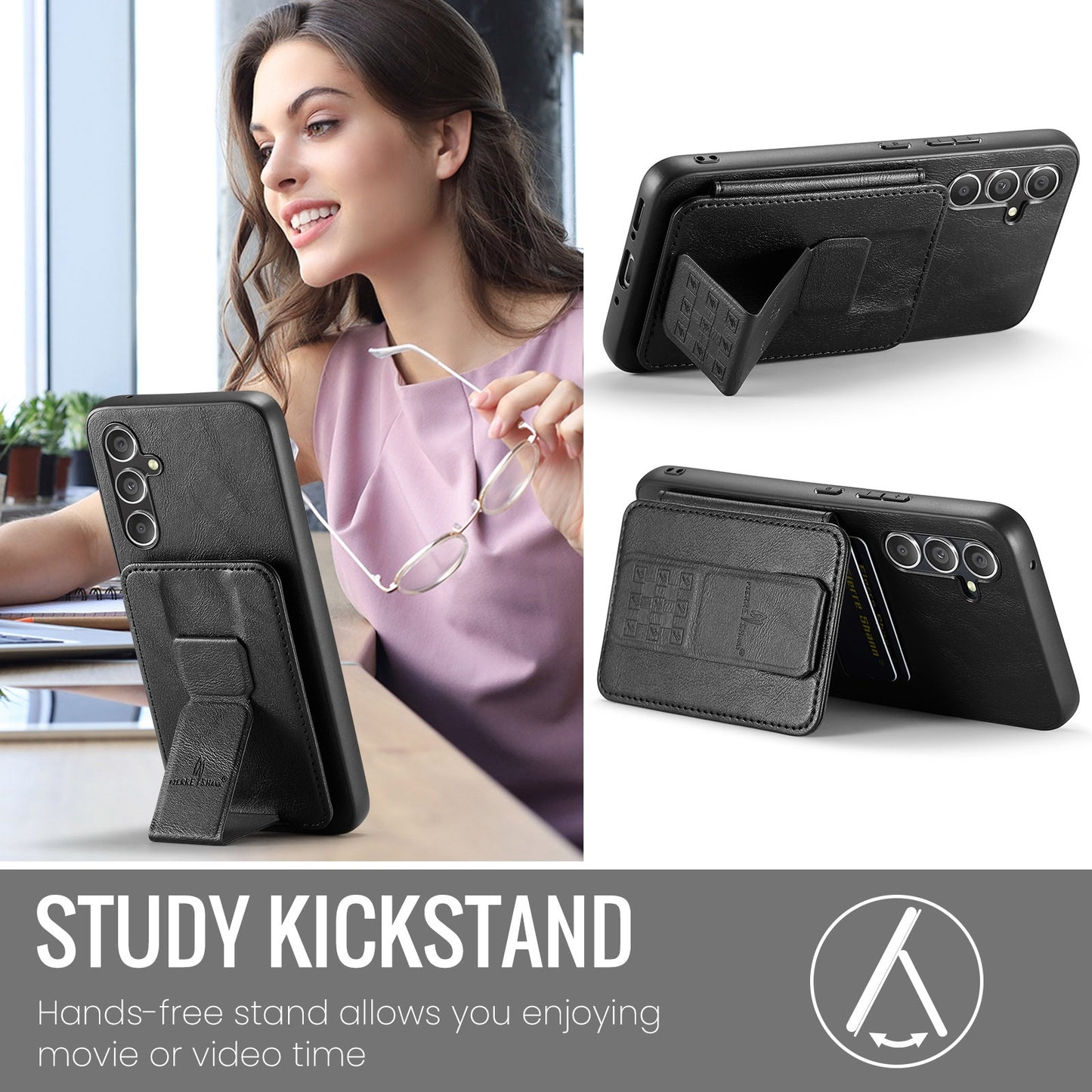 Samsung Galaxy A24 5G Card Holder Back Phone Case - Oil Wax Cow Leather