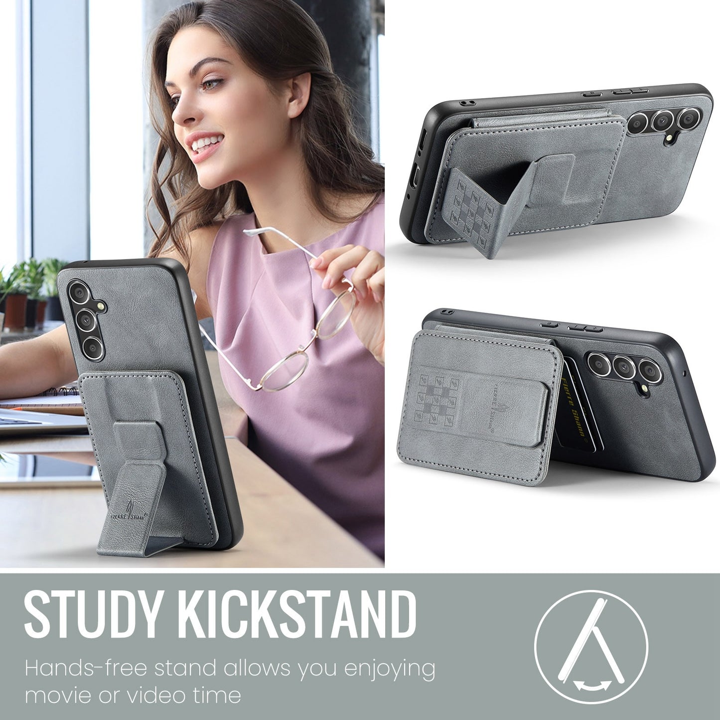 Samsung Galaxy A24 5G Card Holder Back Phone Case - Oil Wax Cow Leather