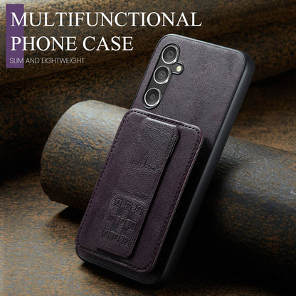 Samsung Galaxy A24 5G Card Holder Back Phone Case - Oil Wax Cow Leather