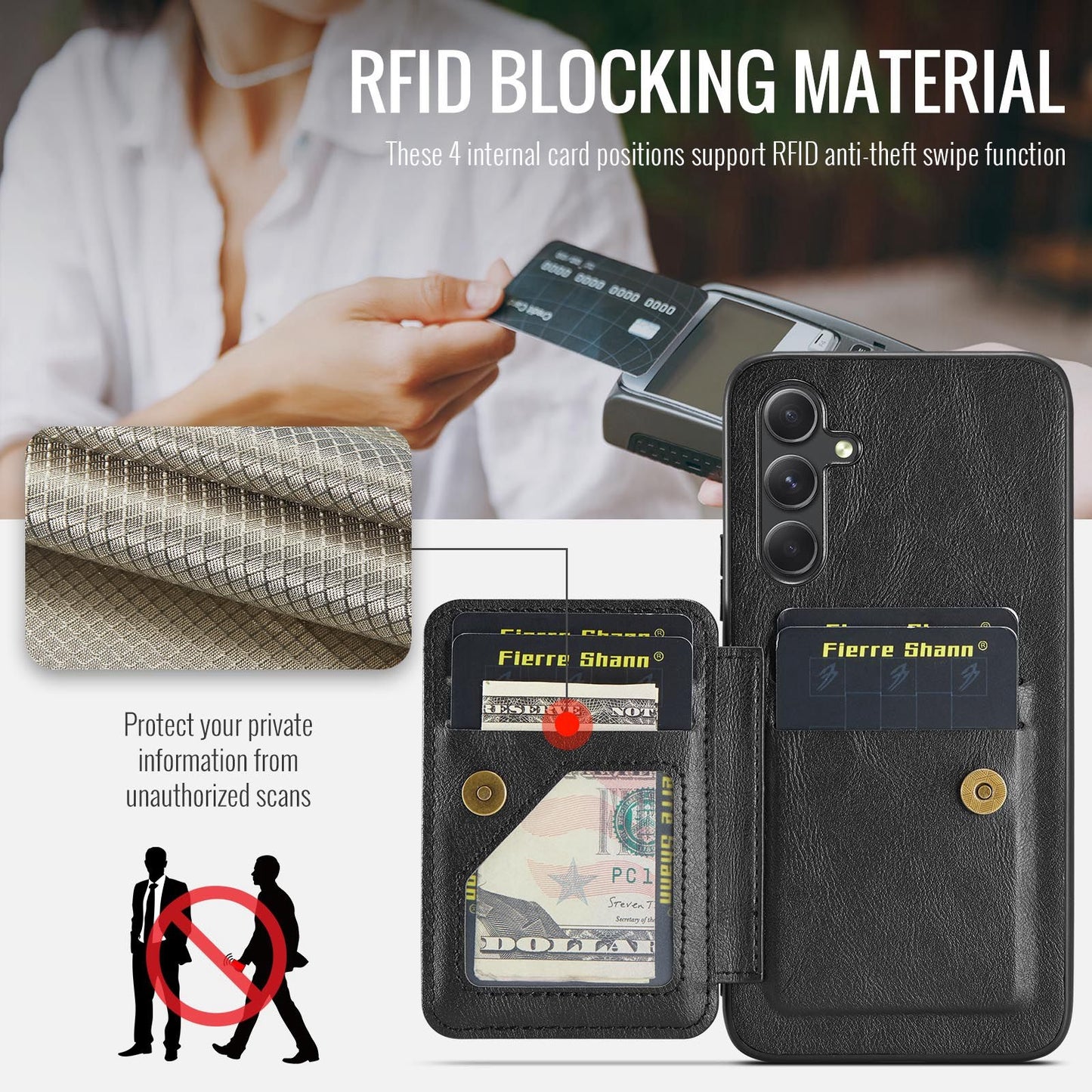 Samsung Galaxy A25 5G Card Holder Back Phone Case - Oil Wax Cow Leather