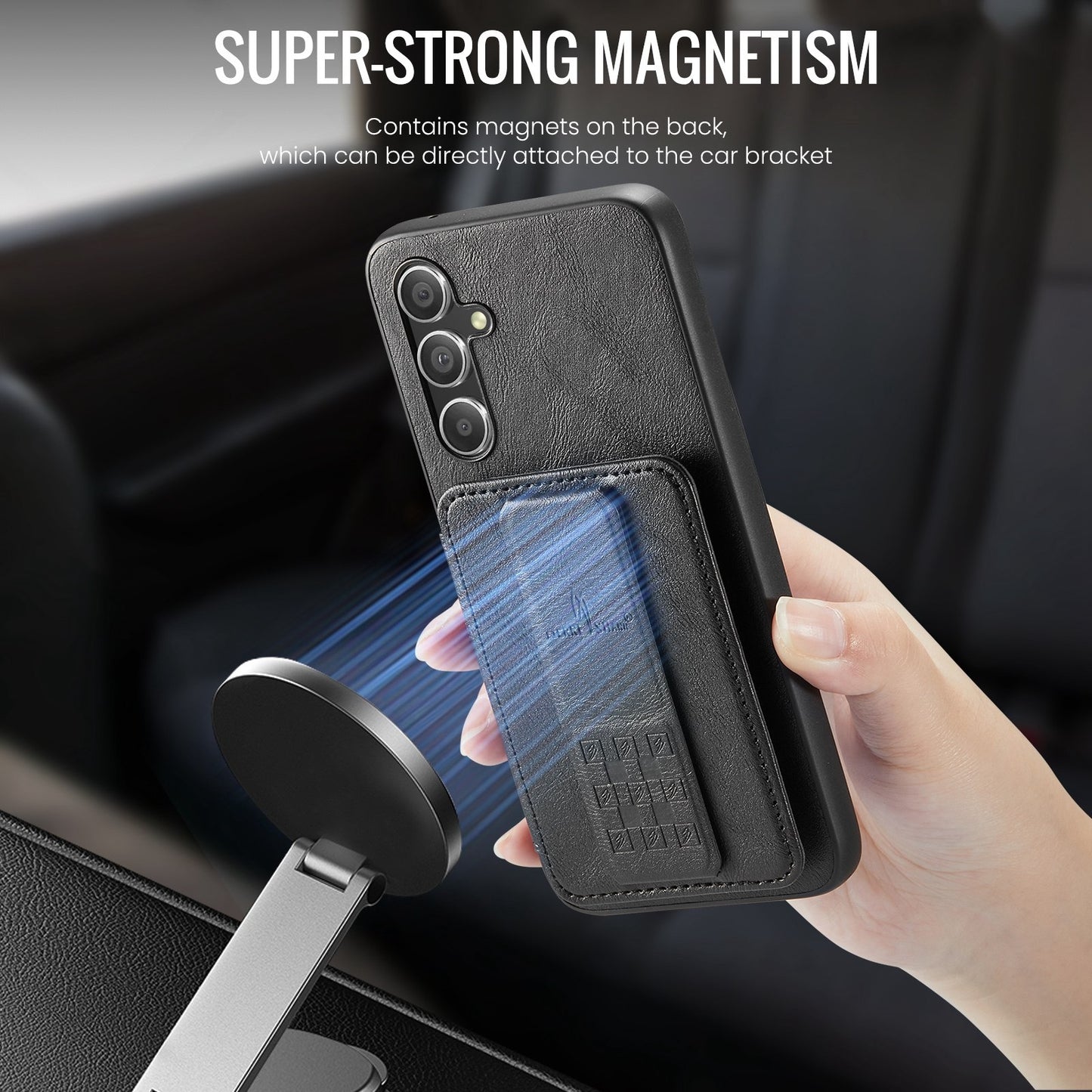 Samsung Galaxy A25 5G Card Holder Back Phone Case - Oil Wax Cow Leather