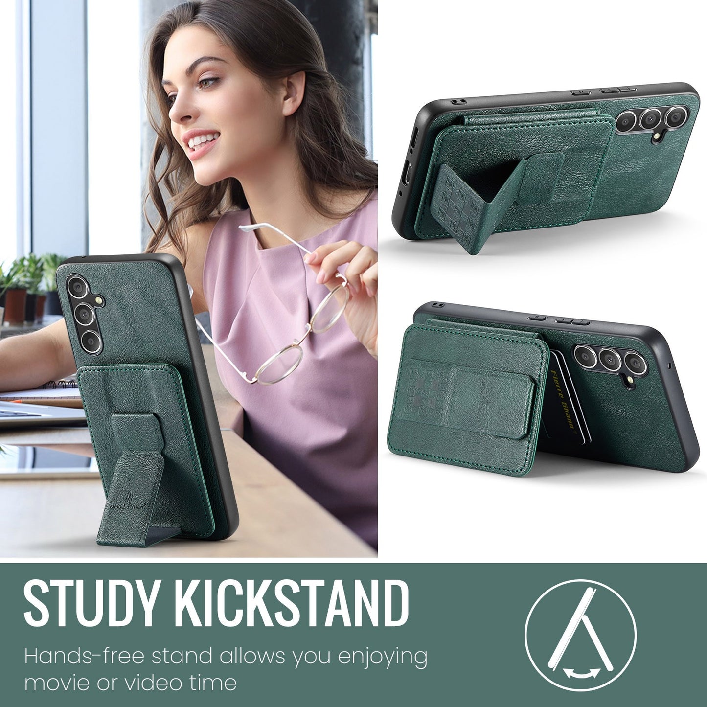 Samsung Galaxy A25 5G Card Holder Back Phone Case - Oil Wax Cow Leather