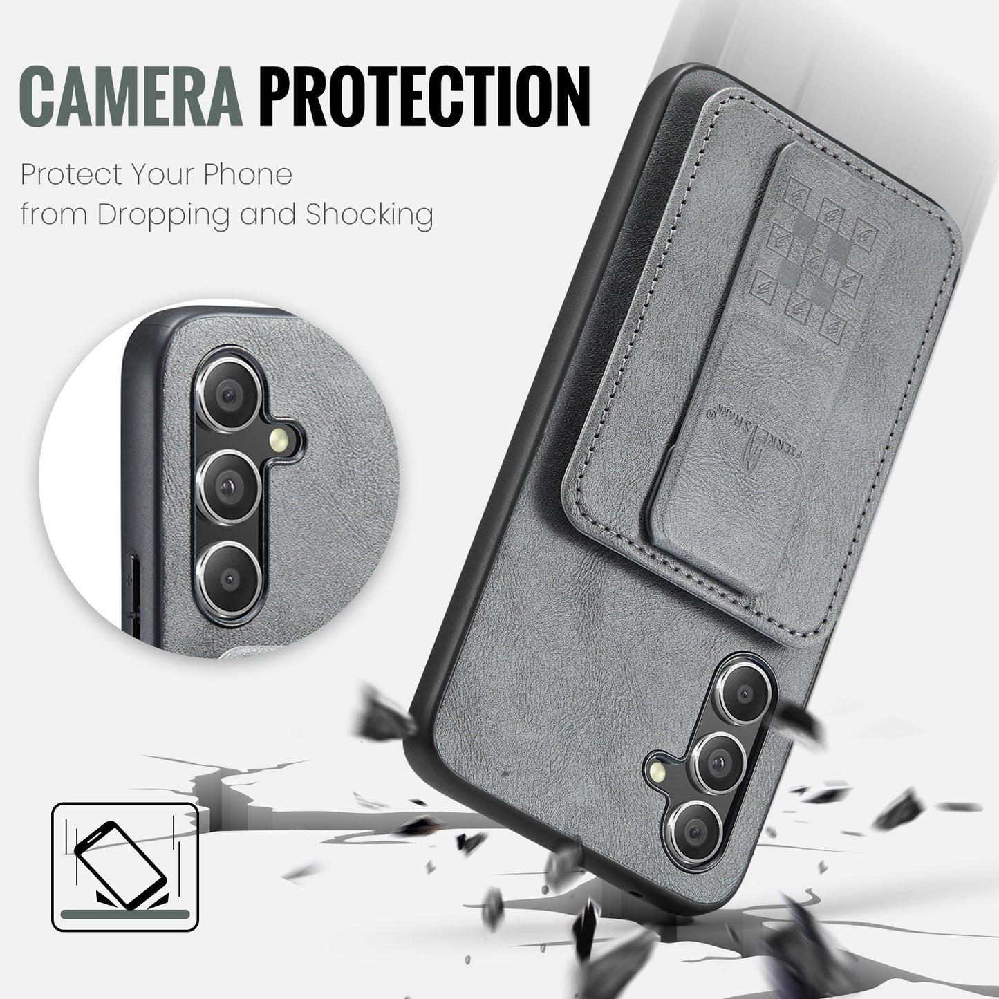 Samsung Galaxy A25 5G Card Holder Back Phone Case - Oil Wax Cow Leather