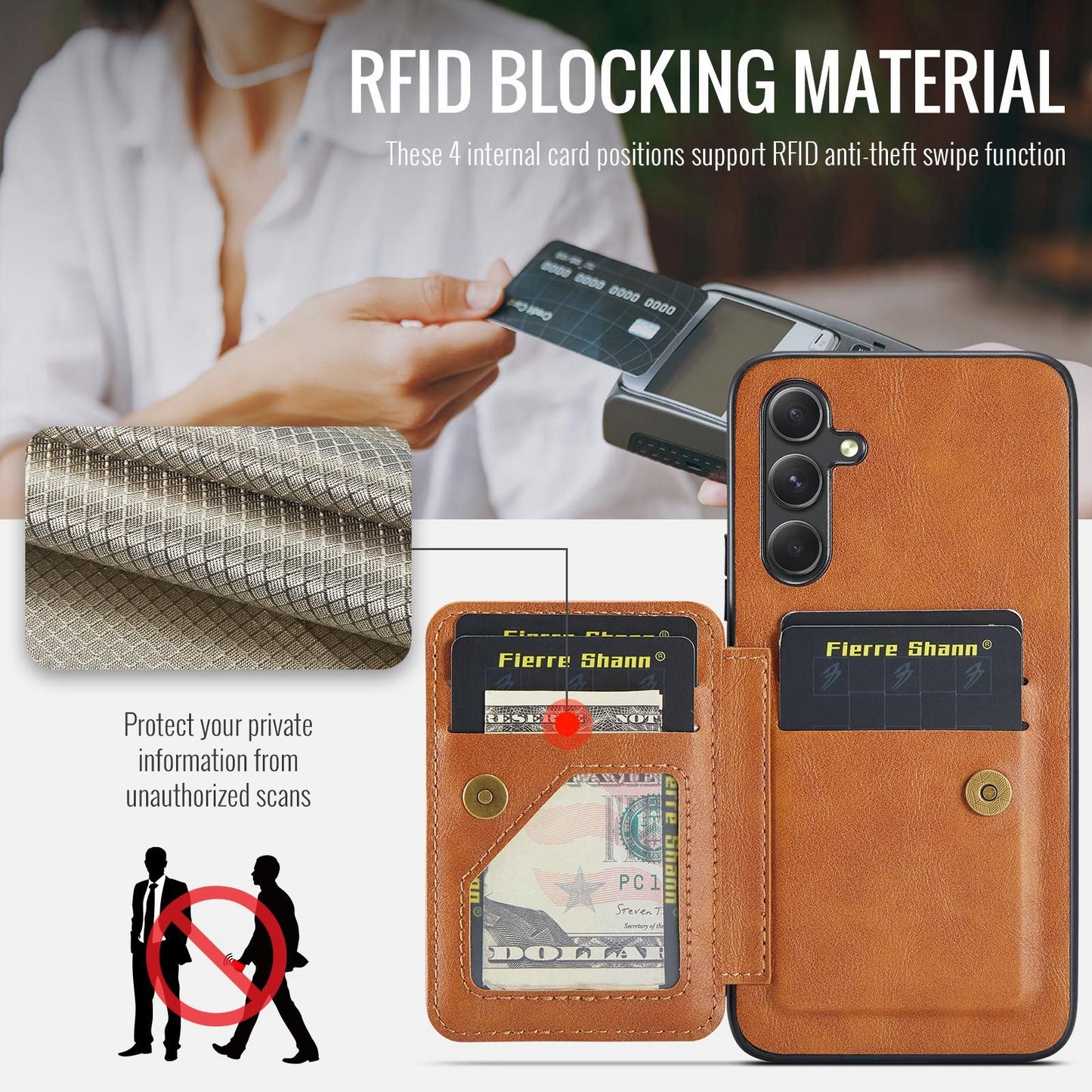 Samsung Galaxy A25 5G Card Holder Back Phone Case - Oil Wax Cow Leather