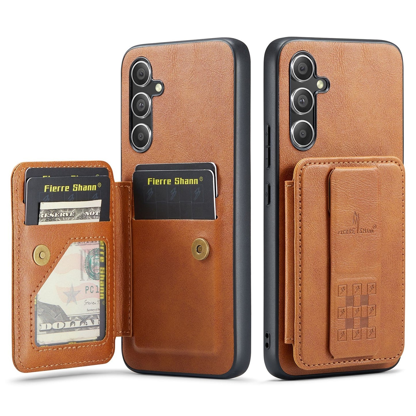 Samsung Galaxy A34 5G Card Holder Back Phone Case - Oil Wax Cow Leather