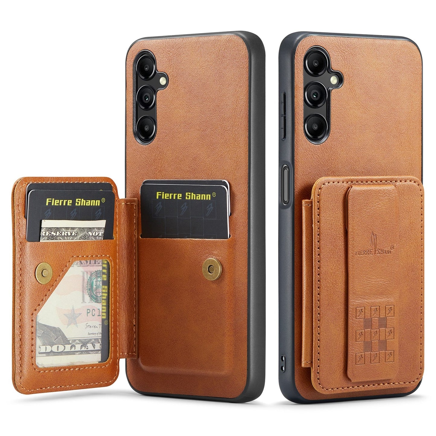 Samsung Galaxy A35 5G Card Holder Back Phone Case - Oil Wax Cow Leather