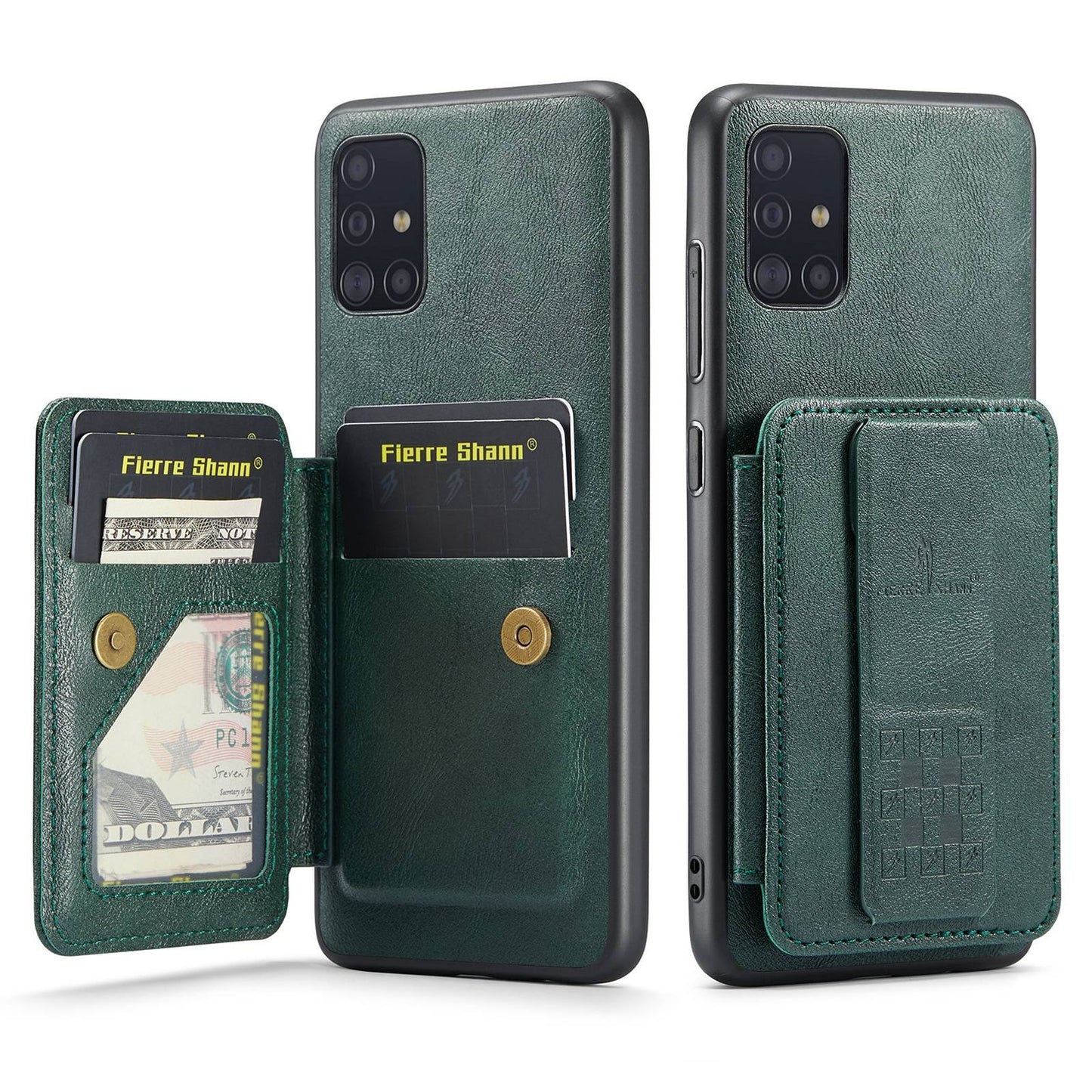 Samsung Galaxy A71 4G Card Holder Back Phone Case - Oil Wax Cow Leather