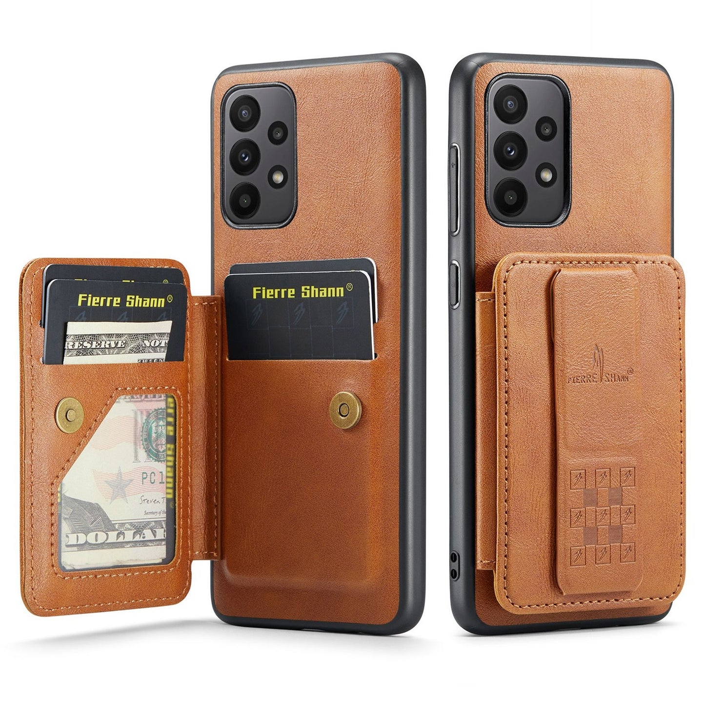 Samsung Galaxy A73 Card Holder Back Phone Case - Oil Wax Cow Leather