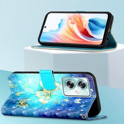 OPPO A79 5G Leather Flip Phone Case with 3D Painted Design, Card Holder, Wallet & Stand Function - Durable Protection & Easy Access