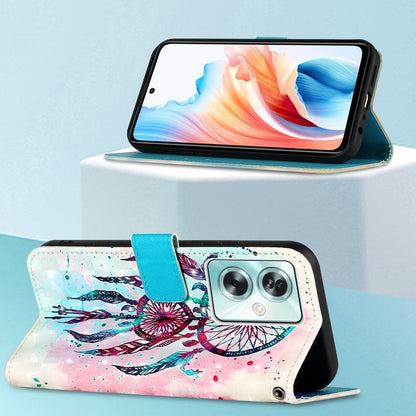 OPPO A79 5G Leather Flip Phone Case with 3D Painted Design, Card Holder, Wallet & Stand Function - Durable Protection & Easy Access