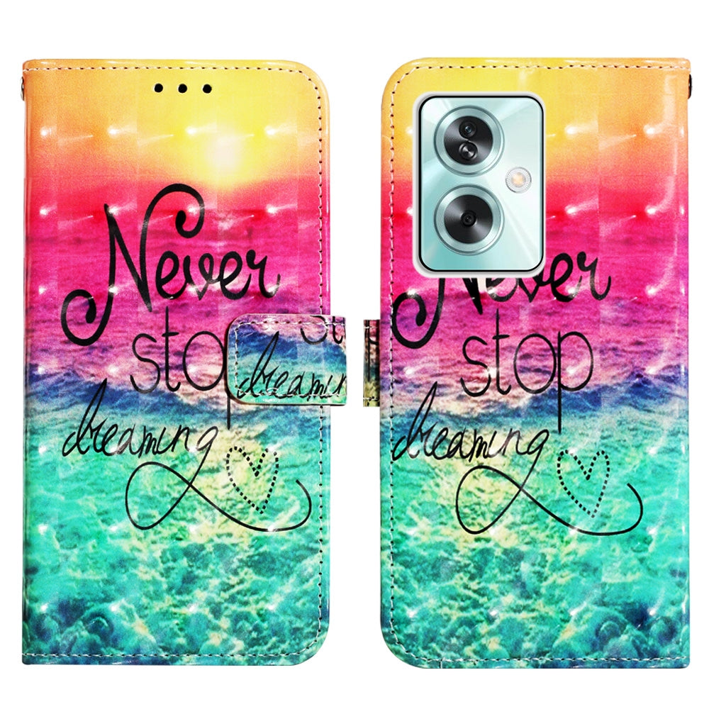 OPPO A79 5G Leather Flip Phone Case with 3D Painted Design, Card Holder, Wallet & Stand Function - Durable Protection & Easy Access