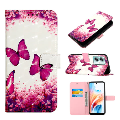 OPPO A79 5G Leather Flip Phone Case with 3D Painted Design, Card Holder, Wallet & Stand Function - Durable Protection & Easy Access
