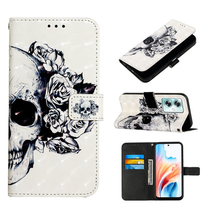 OPPO A79 5G Leather Flip Phone Case with 3D Painted Design, Card Holder, Wallet & Stand Function - Durable Protection & Easy Access
