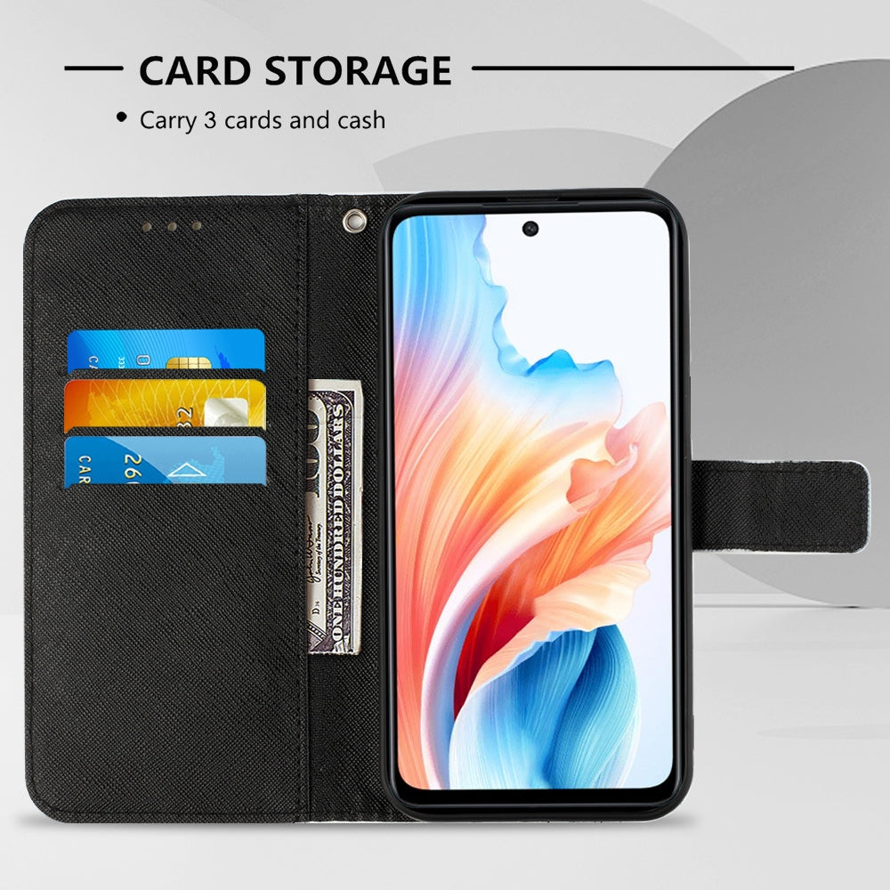OPPO A79 5G Leather Flip Phone Case with 3D Painted Design, Card Holder, Wallet & Stand Function - Durable Protection & Easy Access