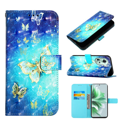 OPPO Reno11 5G Global Leather Flip Phone Case with 3D Painted Design, Card Holder, Wallet & Stand Function - Durable Protection & Easy Access