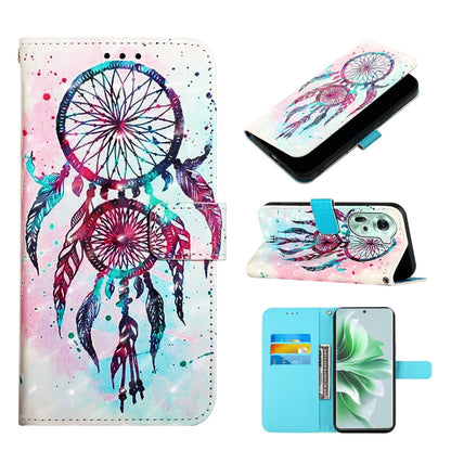 OPPO Reno11 5G Global Leather Flip Phone Case with 3D Painted Design, Card Holder, Wallet & Stand Function - Durable Protection & Easy Access