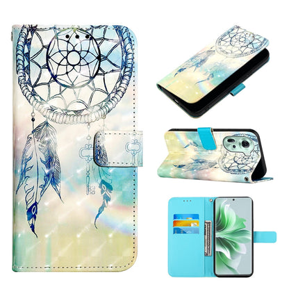 OPPO Reno11 5G Global Leather Flip Phone Case with 3D Painted Design, Card Holder, Wallet & Stand Function - Durable Protection & Easy Access