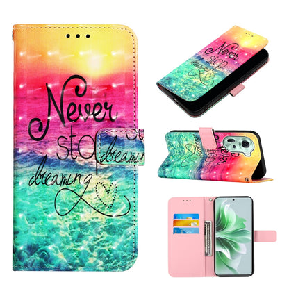 OPPO Reno11 5G Global Leather Flip Phone Case with 3D Painted Design, Card Holder, Wallet & Stand Function - Durable Protection & Easy Access