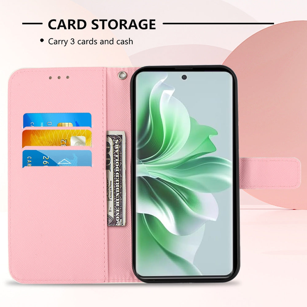 OPPO Reno11 5G Global Leather Flip Phone Case with 3D Painted Design, Card Holder, Wallet & Stand Function - Durable Protection & Easy Access