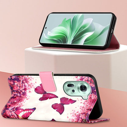 OPPO Reno11 5G Global Leather Flip Phone Case with 3D Painted Design, Card Holder, Wallet & Stand Function - Durable Protection & Easy Access