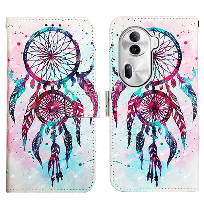OPPO Reno11 Pro 5G Global Leather Flip Phone Case with 3D Painted Design, Card Holder, Wallet & Stand Function - Durable Protection & Easy Access