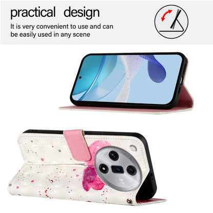 OPPO Find X7 Leather Flip Phone Case with 3D Painted Design, Card Holder, Wallet & Stand Function - Durable Protection & Easy Access