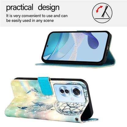 OPPO F25 Pro 5G India Leather Flip Phone Case with 3D Painted Design, Card Holder, Wallet & Stand Function - Durable Protection & Easy Access