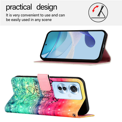 OPPO F25 Pro 5G India Leather Flip Phone Case with 3D Painted Design, Card Holder, Wallet & Stand Function - Durable Protection & Easy Access